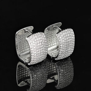 Moonso Trendy Rose Gold Silver Color Engagement Hoop Earrings for Women Anniversary Gift Jewelry Free Shipping Items E8451