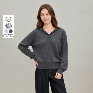 INMAN | Loose Fitting Slimming Womens Hooded Sweater