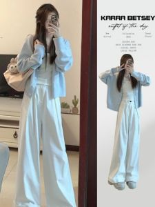 Áo Len Cardigan Ngắn Màu Xanh Sữa Mỏng Mùa Đông Phong Cách Hàn Quốc Cho Nữ Áo Khoác Ngoài Áo Len Dệt Kim Áo Sơ Mi Ngắn Thường Ngày