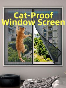 GEOBOX | Cat Proof Window Screen Self-Adhesive Curtains Magic Tape