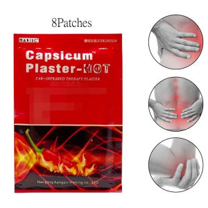 8PCS/Bag Pain Relieve Patch Chinese Medical Capsicum Plaster for Joints Porous Chilli Patch Relieve Joints Ache Fatigue Sprain Strain Muscular Pain Feet Wrist Hands Capsicum Hot Plaster Herbal Medical Patch