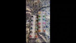 12 pcs Bros Dagu Hijab Kecil Seri Bunga Mutiara Putih Mix Warna Lusinan Grosir Mix Silver & Gold