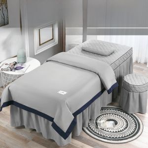 Luxurious Pure Color Beauty Bedding Set Four-Piece Massage Therapy Hair Washing Bed Sheet Cover Durable Salon Specialized