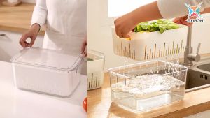 Oxihom Kotak Penyimpanan Saringan Pengering Sayuran Buah Peniris S2100