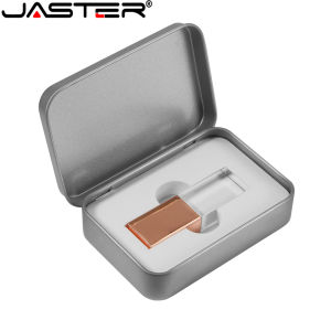 Jaster | JASTER USB 2.0 Flash Drive Crystal Pendrive 4GB 8GB 32GB 64GB 128GB Memory Stick Transparent Glass Pen drive(No Customized Logo)