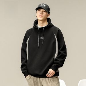 ROMON | เสื้อสเวตเตอร์คอกลมทรงหลวมสไตล์ลำลองสำหรับผู้ชาย ฤดูใบไม้ผลิและฤดูใบไม้ร่วง ทรงหลวม แฟชั่นสตรีท สีบล็อก แจ็คเก็ตผู้ชาย