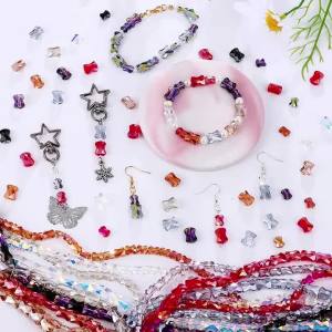 Bamboo Glass Beads AB Color Faceted Flat Curved Waist Column Crystal Loose Spacer Bead for DIY Crafts Earring Bracelet Jewelry