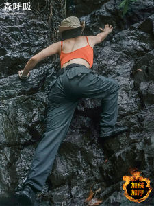 Quần Dài Đi Bộ Đường Dài Mùa Đông Lót Lông Cừu Chống Gió Nhanh Khô Quần Leo Núi Quần Dài Thường Ngày Cạp Cao Có Túi