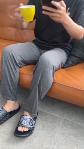 Muscle Fit Celana Panjang Piyama Pria Katun Celana tidur Rumah Santai
