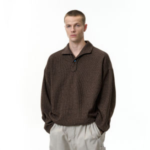 Áo Thun Polo Nam Tay Dài Dáng Rộng Phong Cách Mới Mùa Thu Áo Thun Nam Tay Dài Cổ Polo Một Mảnh Thường Ngày Thời Trang