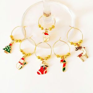 Christmas Cup Ring Holiday Party Beverage Marker Label Decorative Home Use Water Cup Differentiation MOFUNYO Brand