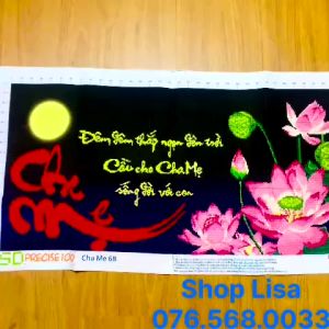 Tranh thêu chữ thập CHA MẸ đã thêu 78x44cm thành phẩm 10685 222768