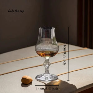 1pcs Whiskey Glass Luxury Snifter Tasting Tumbler for Bourbon Scotch Cognac Elegant Clear Wine Glasses for Bar & Home Gift