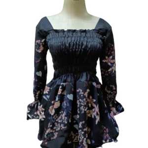 Atasan Smoker Kerut Dada / Blouse Smoker Korean Style / Blouse Sabrina Motif Alena Terbaru / KEYSA COLLECTION