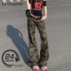 La Chapelle | Quần Jeans Quả Lựu Camo Không Dính Thân eo Thấp