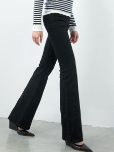 High Waist Bell Bottom Jeans Womens Slim Fit Elastic Leggings Vintage Washed Black Denim High Elasticity Leg Shaping Pants