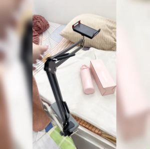 Cell Phone Holder - Universal Holder Clamp Aluminum Long Arm Phone Tablet Stand Mount