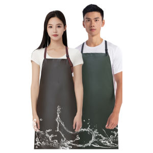 เสื้อกันเปื้อนหนังนิ่มกันน้ำสำหรับผู้ชาย สำหรับงานในครัว งานบริการ งานประมง แขนยาว ทนทานต่อการสึกหรอ สำหรับผู้ชาย