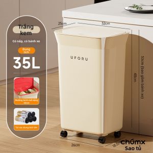 CHUMX | Thùng Rác Nhà Bếp Cao Có Nắp Và Bánh Xe
