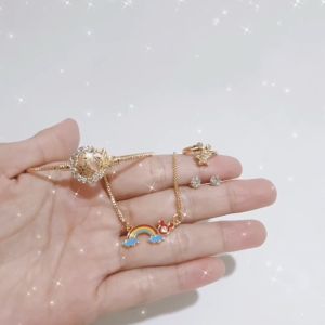 SET PERHIASAN KALUNG RAINBOW ANAK 4 IN 1.KSET-4241