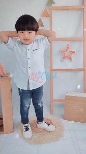 Lily And Clark Kemeja Anak Tangan Pendek Warna Putih KP02