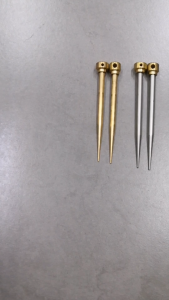 Strong Steel & Brass Pancang Stake Pair for Chicken / Bird Handling & Display