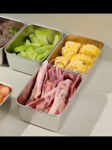 CPY Stainless Steel Refrigerator Fresh-keeping Box/Food Storage Box with Lid/Picnic Camping Bento Box