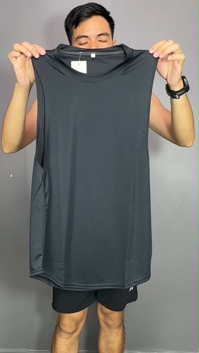 Áo ba lỗ nam TANKTOP TRƠN form rộng xẻ tà tập GYM thể hình chất thun lạnh VNO123
