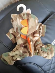 Thickened Fleece Dinosaur Camouflage Pet Clothes Four-Legged Suit for Dogs And Teddies in Autumn Winter Pet Clothing Accessories