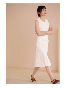 hacikis | French Elegant Waist Pleat Sleeveless Summer Dress