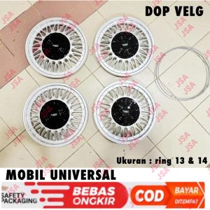 Dop Velg Ring 13 14 Tutup Roda Mobil Universal TRD Silver Hitam .