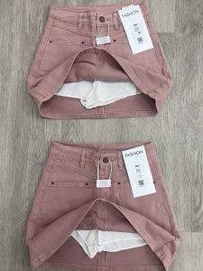 Dirty Pink Dopamine Denim Skirt Female 2024 New Arrival Plus Size Plus Size Ladies High Waist Cover Slim Looking A- line Sheath Skirt