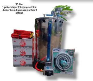 Setrika Uap Boiler Laundry 30 Liter 2 Setrika Full Set Lengkap Bergaransi