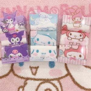 Summer Dongdaemun Socks Set of 3 Cute Cinnamon Dog Cartoon Boat Socks Womens Kawaii Yumiko Short Socks for All Seasons