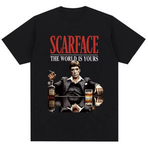 Sanrio | Tony Montana Scarface T-Shirt The World Is Yours Women Clothing Hip Hop Vintage Short Sleeve Cotton Oversized Fashion T Shirts