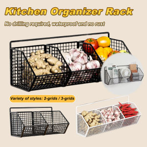 ZEO Wall Mounted Storage Basket Seasoning Storage Kitchen Organizer Rack