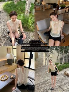 OIOI ESSE | Áo Tank Top Tencel Retro Kết Hợp Ren