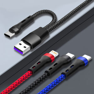 Multi-ports 2-in-3 USB PD Fast Charger Cable USB Universal Charging Cable for iPhone Xiaomi Samsung Phone Tablet Braid Data Wire