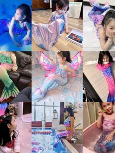 Beauty Mermaids Tail Kids Swimsuit Baby Princess Mermaid Costume Girl Split Swimming Girl Mermaids Tail