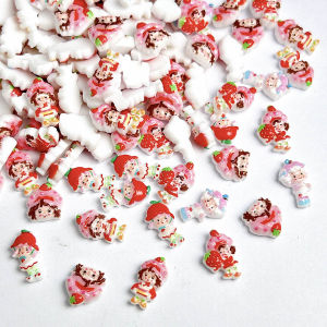 ชาร์มตกแต่งเล็บเรซิ่นรูปสาวน้อยน่ารัก 3 มิติ สีชมพู 30 ชิ้น ลายการ์ตูนสตรอว์เบอร์รี่เรืองแสง สำหรับตกแต่งเล็บและกิ๊บติดผม DIY