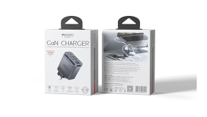 yesido GaN Charger Transparent Mech UK Standard Multi-Port Travel Charger 65W Fast Charging Adapter