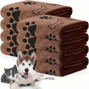 Dog TowelsQuick-Dry Microfiber - Absorbent Pet Bath & Paw Cleaning Cloths for Medium Breeds 40x24 Inch