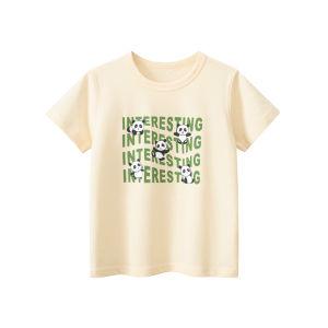 Korean Style Kids Cotton T-shirt Short Sleeve round Neck Base Shirt Cartoon Print Casual Summer Fashionable Base Layer Top