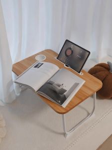 Bedside Foldable Study Desk Small Computer Table for Students Children Bedroom Dormitory Lazy Window Table Rectangular Shape