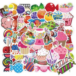 50 Sticker Dopaamine Cartoon Cute Candy Colorful Dessert Lollipop Food Decor Journal Guitar Insulated Cup Storage Box Graffiti Children Student Homework Book Sticker