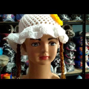 Topi Kupluk Bayi Model Renda 2 Bulan - 2 Tahun Motif Matahari Bahan Rajut