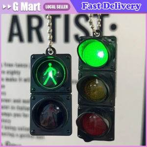Fun and Eye Catching Light Keychain Backpack Pendant Creative Designs Pendant for Key Enthusiasts Novelty Simulation Electronic Traffic Light Keychain Pendant Creative Mini Pedestrian Lights LED Light-emitting Toys Funny Gifts
