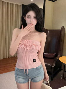 GUZILIAN | Flirty and Sweet Off-Shoulder Backless Cropped Blouse