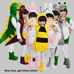 Dinosaur Tiger Cartoon Performance Costumes Childrens Animal Onesie Role-playing Outfits Nursery School Kids Show Dresses