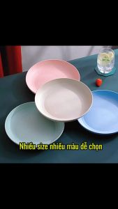 Bộ 4 Đĩa lúa mạch tròn ST GROUP đủ màu đủ size đựng thức ăn trái cây tiện dụng siêu xinh chịu nhiệt độ cao an toàn